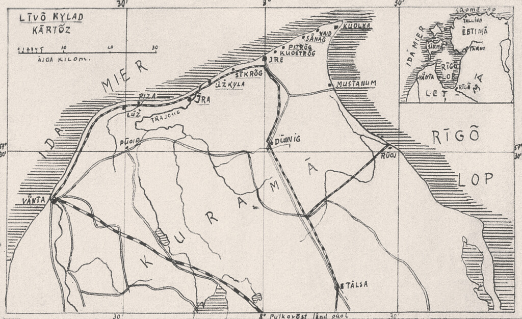 Liivi kalurikülade kaart 1938.a. (www.livones.net)